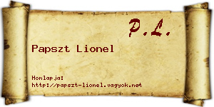 Papszt Lionel névjegykártya